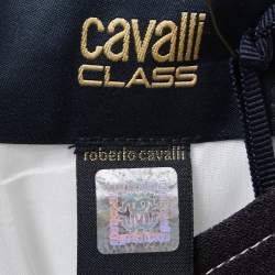 Pre Owned Class by Roberto Cavalli White/Black Patterned Crepe Shift Dress L