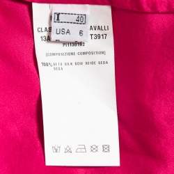 Pre Owned Class by Roberto Cavalli Pink Silk Embellished Long Sleeve Blouse S 