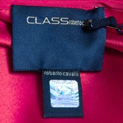 Pre Owned Class by Roberto Cavalli Pink Silk Embellished Long Sleeve Blouse S 