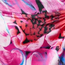 Class by Roberto Cavalli Multicolor Printed Silk Satin Pleated Mini Skirt M