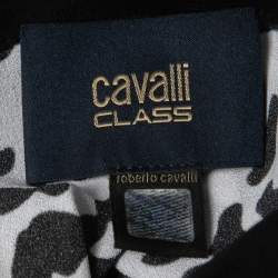 مملوكة مسبقًا Class by Roberto Cavalli White Animal Print Button Front Shirt Blouse L