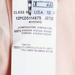 Pre Owned Class by Roberto Cavalli Pink Peach jersey Printed Waist Detail Maxi Dress M
