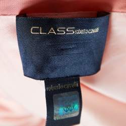 Pre Owned Class by Roberto Cavalli Pink Peach jersey Printed Waist Detail Maxi Dress M