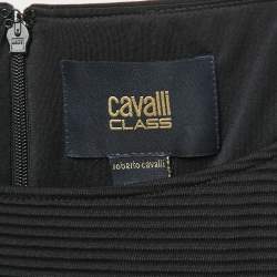 Pre Owned Class By Roberto Cavalli Black Ribbed Knit Mini Dress S