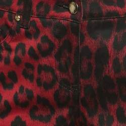 مملوكة مسبقًا Class Roberto Cavalli Red Animal Print Denim Jeans L Waist 32"
