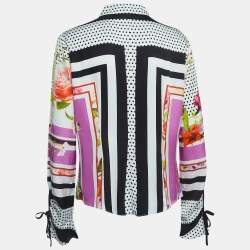 Pre Owned Class by Roberto Cavalli Multicolor Printed Crepe Button Front Shirt M
