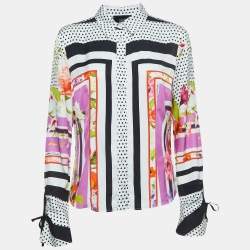 Pre Owned Class by Roberto Cavalli Multicolor Printed Crepe Button Front Shirt M