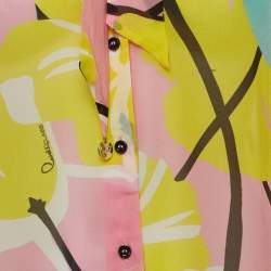 Pre Owned Class by Roberto Cavalli Multicolor Floral Print Crepe Blouse M
