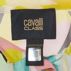 Pre Owned Class by Roberto Cavalli Multicolor Floral Print Crepe Blouse M
