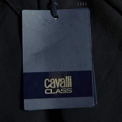 Pre Owned Class by Roberto Cavalli Black Flock Dotted Tulle Sheer Blouse M