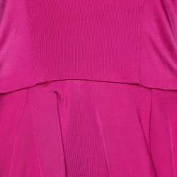 Class by Roberto Cavalli Pink Jersey Peplum Top M