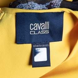 Class by Roberto Cavalli Yellow Crepe & Silk Paneled Blouse M