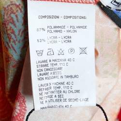 Pre Owned Class by Roberto Cavalli Multicolor Floral Print Jersey Flounce Midi Skirt M