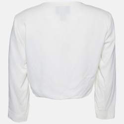 Class By Roberto Cavalli White Crepe Crop Cardigan M