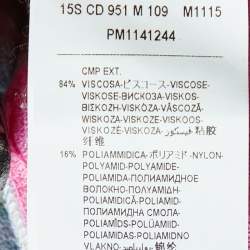 Pre Owned توب كلاس باي روبرتو كافالي حرير محاك بأكمام قصيرة مطبوع بألوان متعددة مقاس متوسط