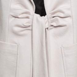 Class by Roberto Cavalli Light Beige Wool Blend Front Tie Jacket S