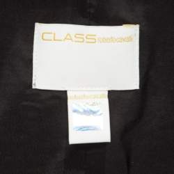 Class by Roberto Cavalli Light Beige Wool Blend Front Tie Jacket S