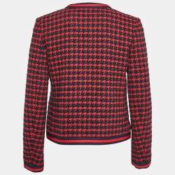 Claudie Pierlot Red/Blue Houndstooth Tweed Jacket M