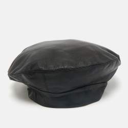 Clyde World Black Leather Beret S