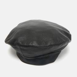Clyde World Black Leather Beret S