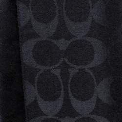 Coach Black Signature C Wrap Wool & Silk Scarf