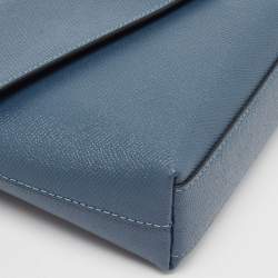 Coach Denim Blue Leather Wyn Wristlet Pouch
