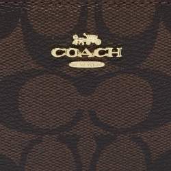 Coach Brown/Black Signature Coated Canvas Compact Wallet
