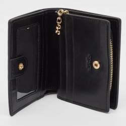 Coach Brown/Black Signature Coated Canvas Compact Wallet