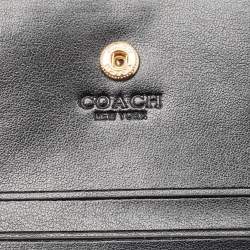 Coach Brown/Black Signature Coated Canvas Compact Wallet