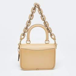 Pre Owned Coach Tan Leather Rogue Top Handle Bag