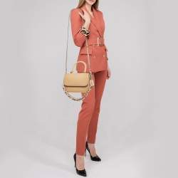 Pre Owned Coach Tan Leather Rogue Top Handle Bag