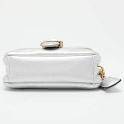 Pre Owned Coach Silver Leather Tabby Pillow 18 Top Handle Bag