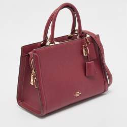 Coach Burgundy Leather Zoe Carryall Tote