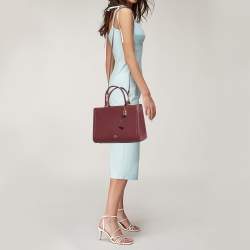 Coach Burgundy Leather Zoe Carryall Tote
