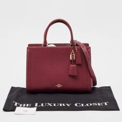Coach Burgundy Leather Zoe Carryall Tote