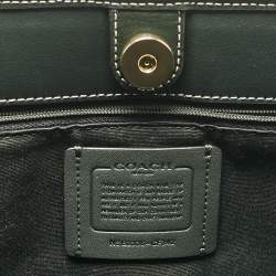 Pre Owned Coach Green Monogram Coated Canvas and Leather City Tote