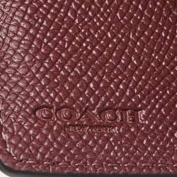 Coach Beige Leather Corner Zip Compact Wallet