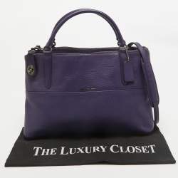 Coach Purple Leather Large Borough Tote