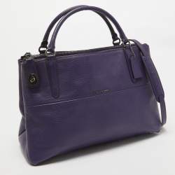 Coach Purple Leather Large Borough Tote