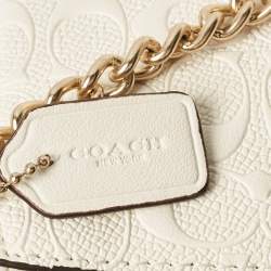 Coach White Signature Leather Nolita Pochette Bag