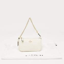 Coach White Signature Leather Nolita Pochette Bag