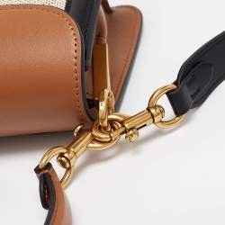Pre Owned Coach Tri Color Signature Canvas and Leather Tabby 26 Shoulder Bag