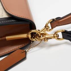 Pre Owned Coach Tri Color Signature Canvas and Leather Tabby 26 Shoulder Bag