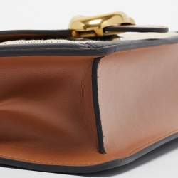 Pre Owned Coach Tri Color Signature Canvas and Leather Tabby 26 Shoulder Bag
