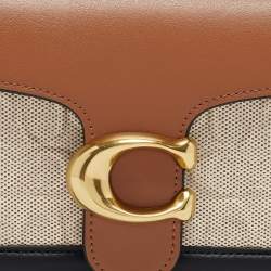 Pre Owned Coach Tri Color Signature Canvas and Leather Tabby 26 Shoulder Bag