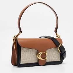 Pre Owned Coach Tri Color Signature Canvas and Leather Tabby 26 Shoulder Bag