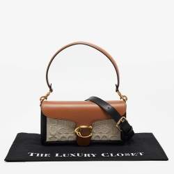 Pre Owned Coach Tri Color Signature Canvas and Leather Tabby 26 Shoulder Bag