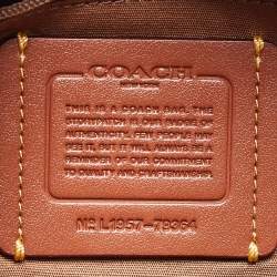 Coach Beige Signature Coated Canvas and Leather Elise Satchel