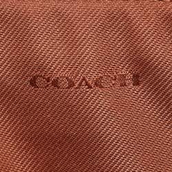Coach Beige/Peach Signature Coated Canvas and Leather Zip Wristlet Pouch