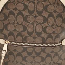 Coach Gold/Brown Signature Coated Canvas and Leather Jordyn Backpack